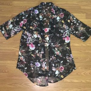 Flowy Floral Chiffon Kimono